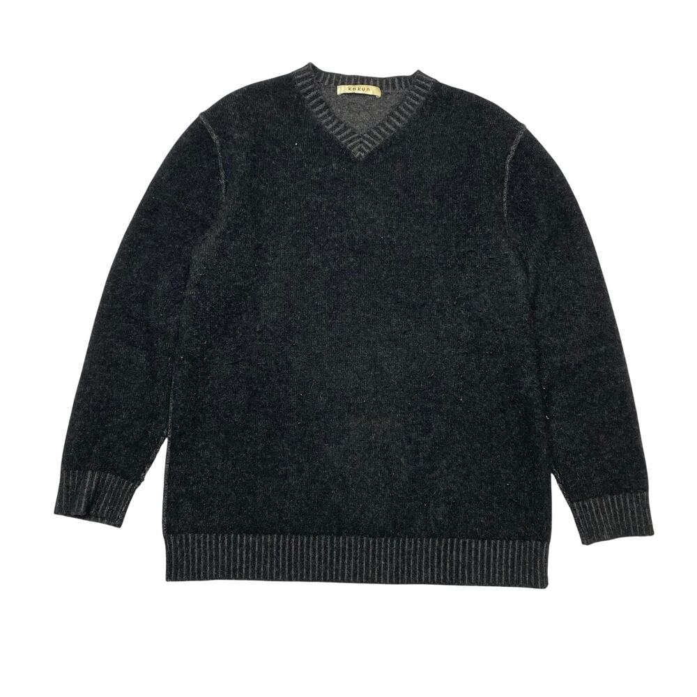 Kokun Cashmere V Neck Sweater Men's Large Quiet Luxury Minimalist